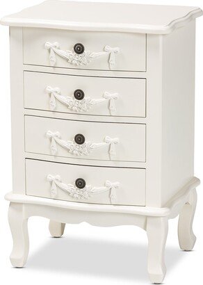 Callen Classic and Traditional White Finished Wood 4-Drawer End Table