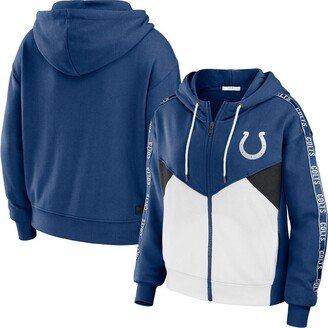 Women's Wear by Erin Andrews Royal, White Indianapolis Colts Color-Block Full-Zip Hoodie - Royal, White