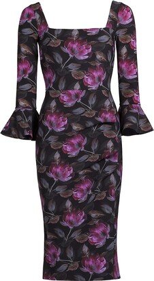 Astra Print Midi Cocktail Dress