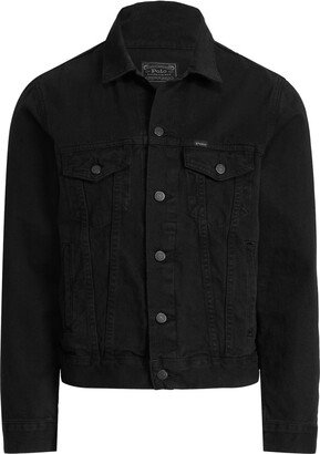 Garment-dyed Denim Trucker Jacket Denim Outerwear Black