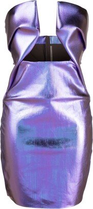 Metallic-Finish Cut-Out Minidress