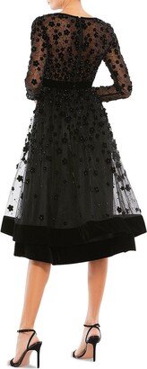 Womens Embellished Long Fit & Flare Dress