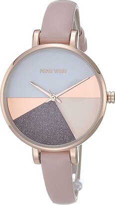 Women's Japanese Quartz Dress Watch with Faux Leather Strap