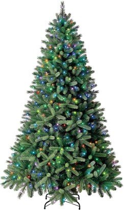 Evergreen Classics 7.5 ft Color Blast Pre-Lit Washington Spruce Quick Set Artificial Christmas Tree