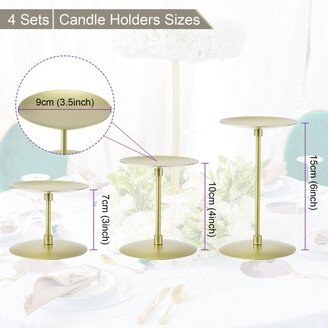 Unique Bargains Candle Holders Candelabra Modern Iron Candlestick Plate for Party