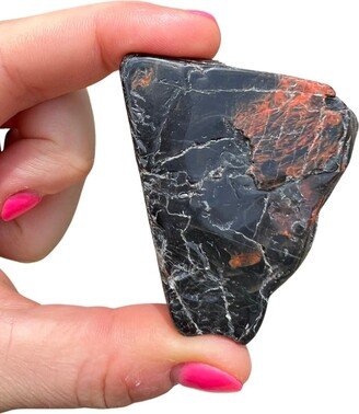 Black Tourmaline Red Jasper Stone Slice | 0.5 - 4 Slab Polished