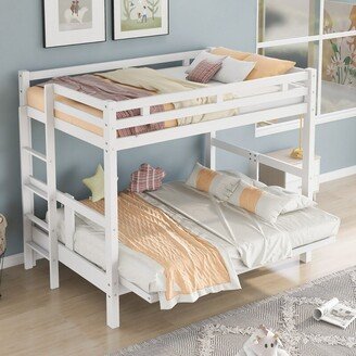 TiramisuBest Twin over Full Bunk Bed,Down Bed can be Converted into Daybed