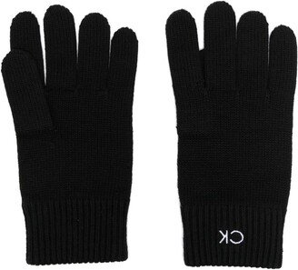 Logo-Embroidered Knitted Gloves