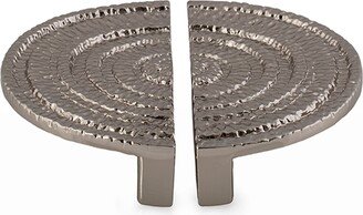 Gotham Half-Round Pull 2-Piece Set, Nickel-plate