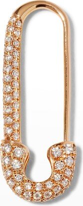 18k Rose Gold Diamond Safety Pin Earring, Single, Right