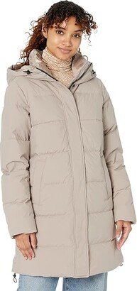 Hooded Mid Length Down Puffer (Thistle) Women's Clothing