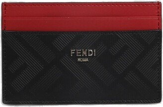 Logo-Embossed Two-Toned Card Holder-AA