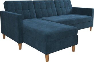 Dorel Hartford Chenille Storage Sofa Bed Blue