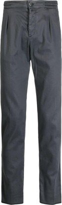 Elasticated-Waist Straight-Leg Trousers-AD