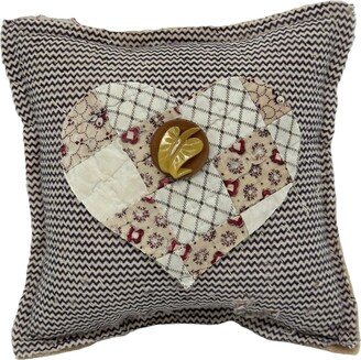 New Handmade Valentine Heart Pillow Vintage English Quilt Chenille Bedspread