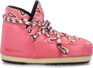 X Moonboot Bandana-Printed Round-Toe Boots-AD