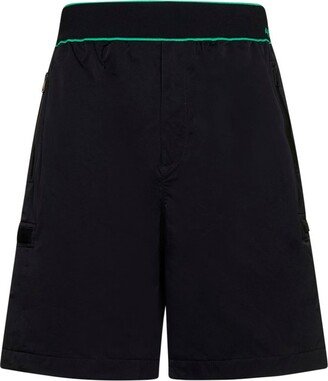 Elasticated Waistband Reverse Logo Shorts-AA