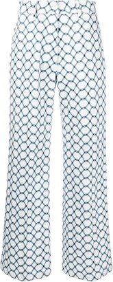 Graphic-Print High-Waisted Trousers-AB