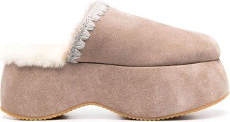 Whipstitch 70mm Suede Platform Slippers