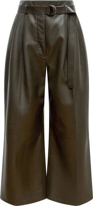 Albany high-waisted leather trousers