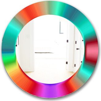 Designart 'Multicolor Rainbow' Printed Modern Mirror - Oval or Round Vanity Mirror