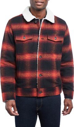 Thanos Wool Buffalo Plaid Faux Shearling Jacket