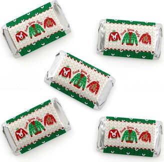 Big Dot Of Happiness Ugly Sweater - Mini Candy Bar Wrapper Stickers - Christmas Party Favors - 40 Ct