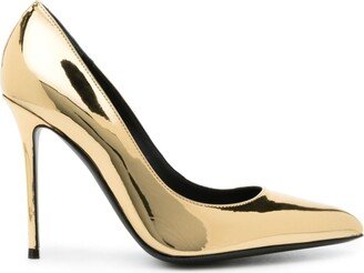 100mm Metallic Leather Pumps-AB