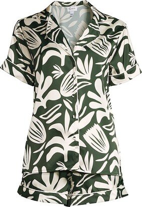 Averie Sleep Palm Print Short Pajama Set