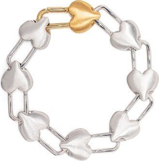 Heart Padlock chain-link bracelet