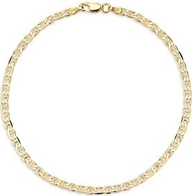 Milanesi And Co 18K Yellow Gold On Sterling Silver 3mm Mariner Link Chain Bracelet