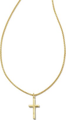 Small Cross Charm Necklace in 18k Gold Vermeil