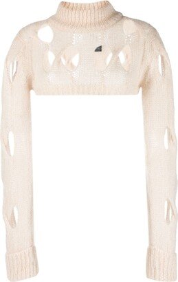 Cropped Cut-Out Knitted Top