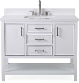 Tennant Brands 42 Tennant Brand Felton White Finish Single Sink Bathroom Vanity