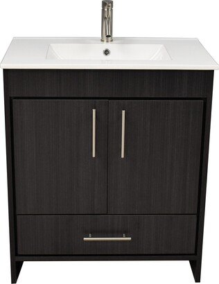 Volpa USA Pacific 24-inch Black Ash Freestanding Bathroom Vanity Set