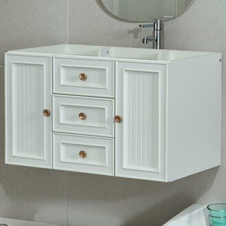 IGEMAN 30 Wall Mounted Bathroom Vanity without Sink, With Cabinet Functional Drawer