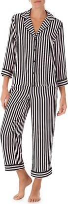 Striped 2-Piece Cropped Pajama Set
