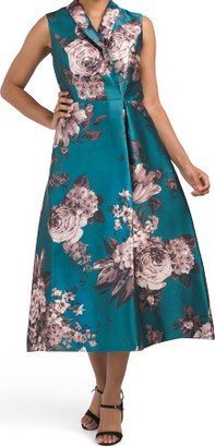 Waverly Sleeveless Floral Jacquard Midi Dress for Women