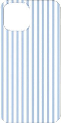 Custom Iphone Cases: Cedar Lake Cottage Ticking Stripe - Blue Phone Case, Silicone Liner Case, Matte, Iphone 11, Blue