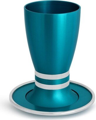 Unique Anodized Aluminum Kiddush Cup With Matching Plate & Custom Colors