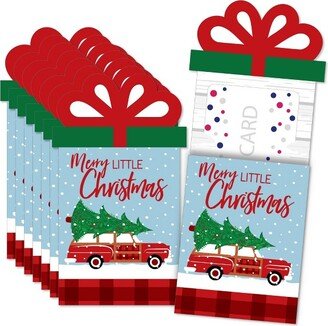 Big Dot of Happiness Merry Little Christmas Tree - Red Car Christmas Party Money and Gift Card Sleeves - Nifty Gifty Card Holders - 8 Ct