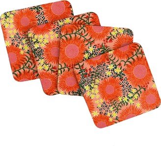 The Neighbourhood Threat Peachy Floral Coasters