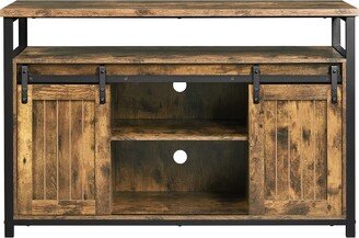 47 Inch TV Stand, Industrial TV Cabinet for 55-inch TV, Rustic Brown