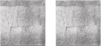 Posh Trading Company Set Of Two Silverleaf Coasters - Silver