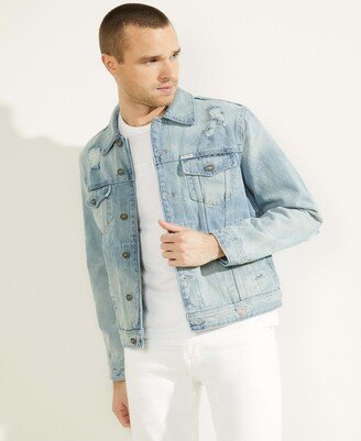 Men's Dillon Light-Wash Folded Collar Denim Jacket