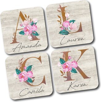 Custom Name Letter Coasters, Drinks Coasters Set, Birthday Gift, Christmas Party