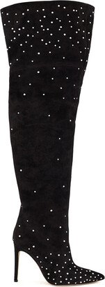 Over The Knee Black Suede Women's Boots