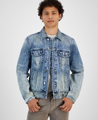 Men's Dillon Light Wash Distressed Denim Jacket