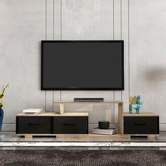 Entertainment Center TV Stand for Up to 70 TV with Fabrics Drawers - 18Hx63Wx14D