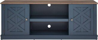 58 TV Stand for TVs up to 64 Navy/Walnut